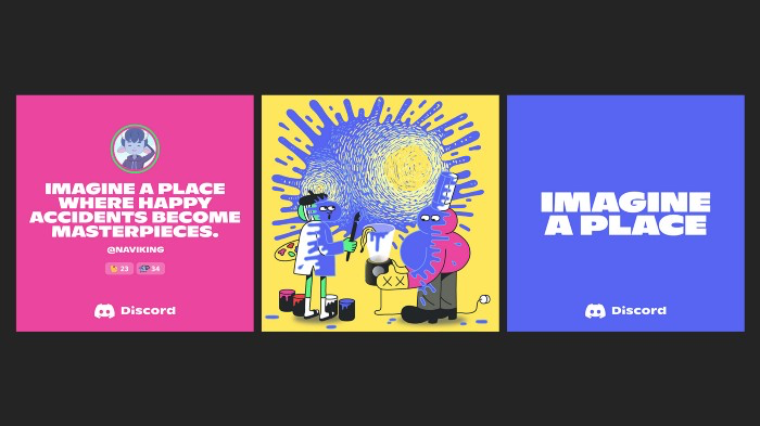 A quote from Naviking that reads: "Imagine a place where happy accidents become masterpieces."